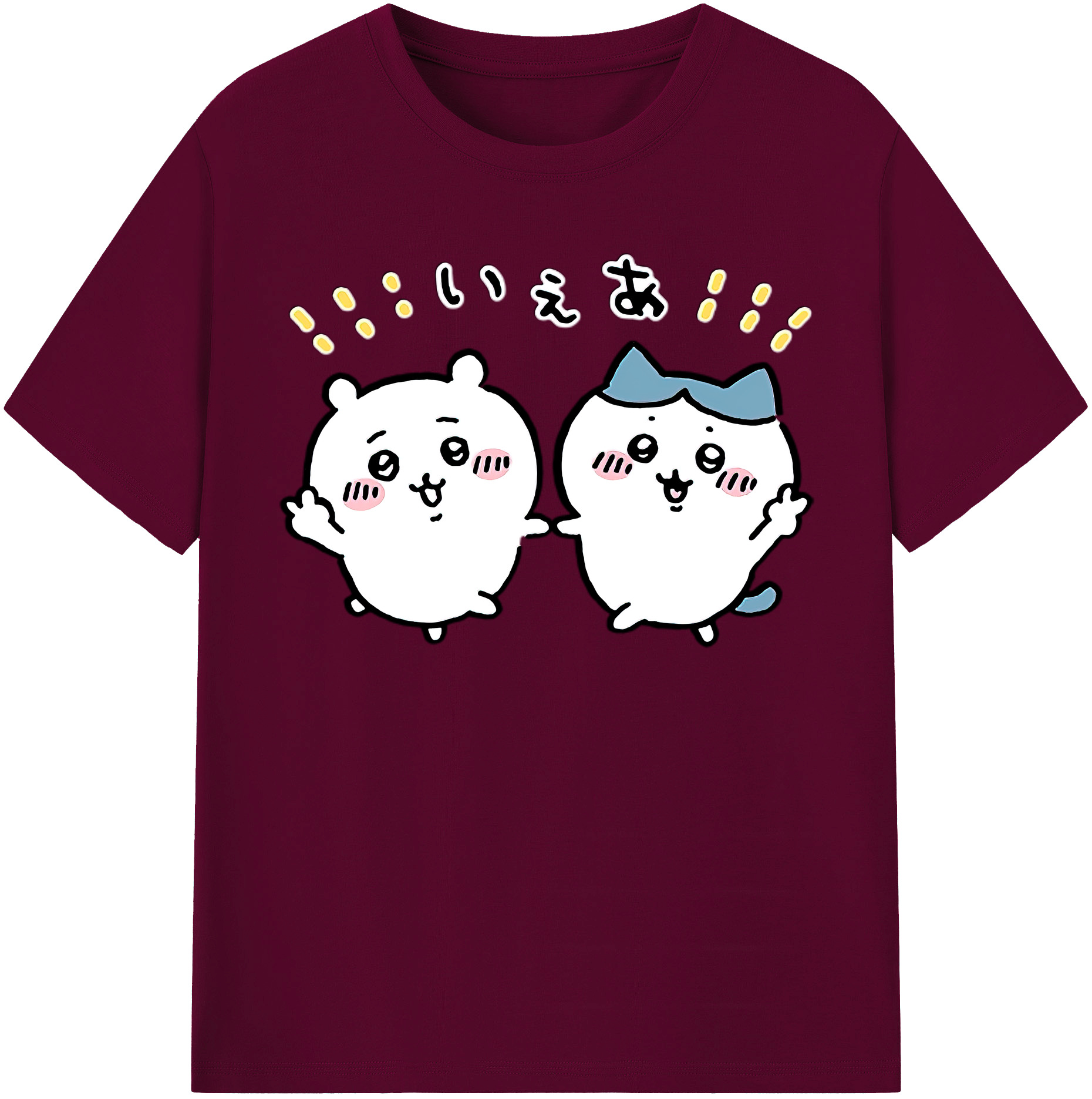 （画像用） ちいかわ ハチワレ Chii-kawa hachiware レディースカジュアルプリントTシャツ（綿100％）
